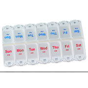 Deluxe AM/PM Weekday Pill Dispenser with Push Button Release