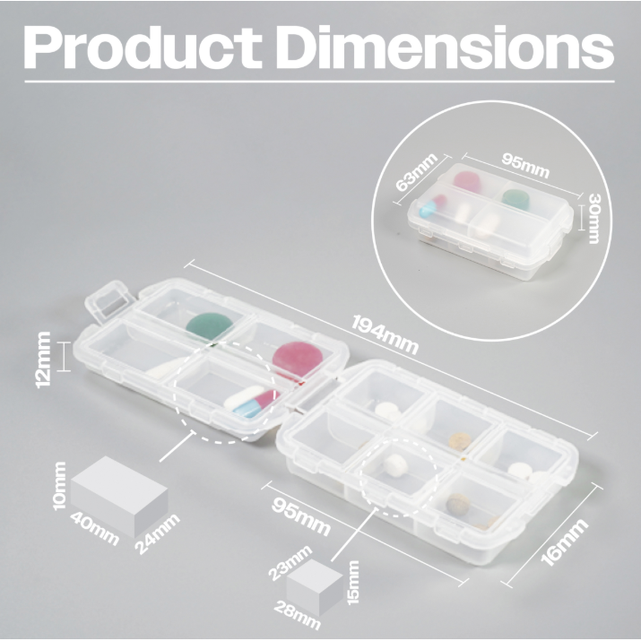 10 Compartment Travel Pill Box