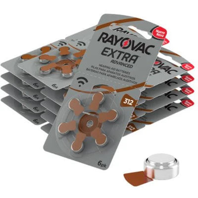 Hearing Aid Batteries Size 312 Rayovac Extra - 10 Pack (60 Cells)